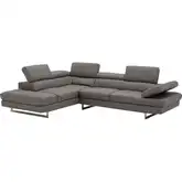Napoli A761 Italian Leather Sectional Sofa in Truffle w/ Left Facing Chaise